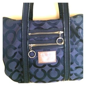 COACH POPPY 3D OP ART SIGNATURE GLAM TOTE BAG